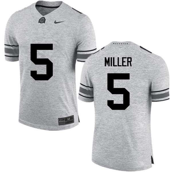 Ohio State Buckeyes #5 Braxton Miller College Football Jerseys Game-Gray